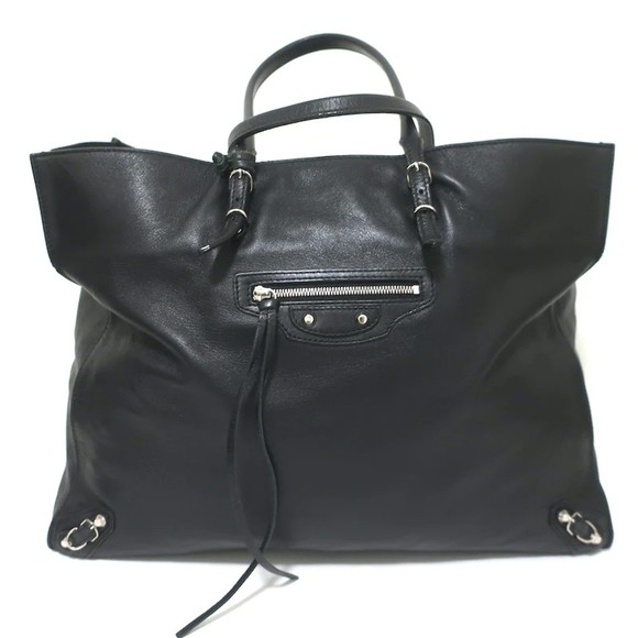 Balenciaga Papier A4 Tote Black Leather Large Shoulder Bag - Picture 2 of 11